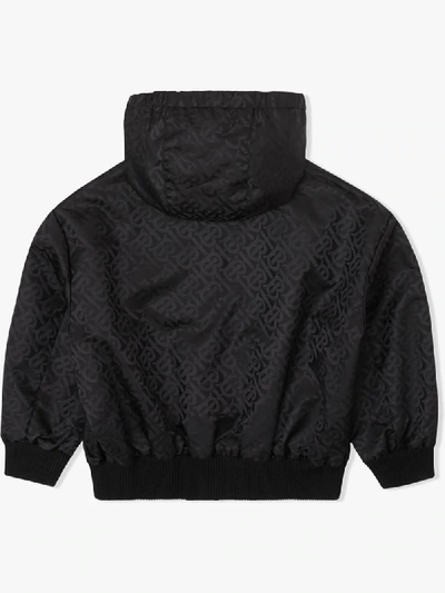 Shop Burberry Monogram Pattern Hooded Jacket In Black