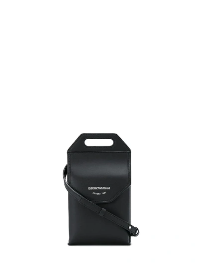 Shop Emporio Armani Small Logo-print Crossbody Bag In Black