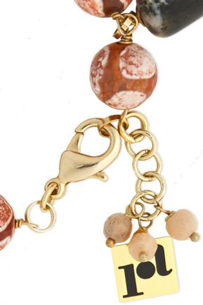Shop Rosantica Cipria Gold-tone Stone Bracelet In Antique Rose