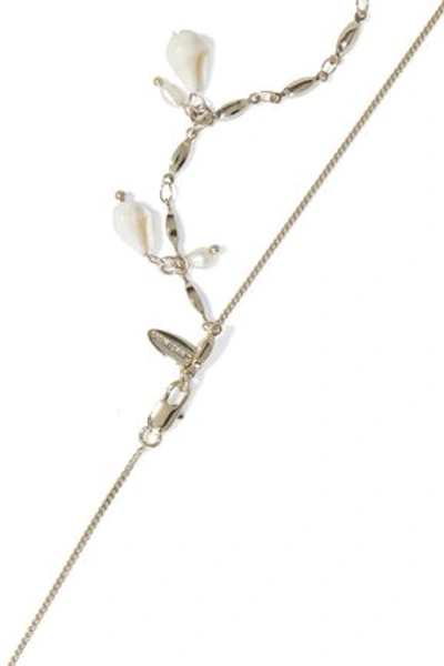 Shop Zimmermann Gold-tone, Stone, Faux Pearl And Faux Shell Necklace In Beige