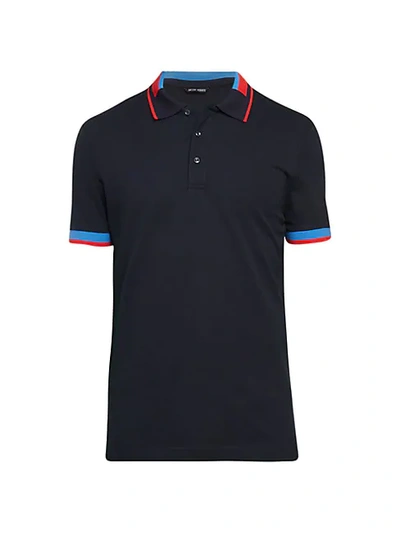 Shop Antony Morato Colorblock Polo In Ink Blue