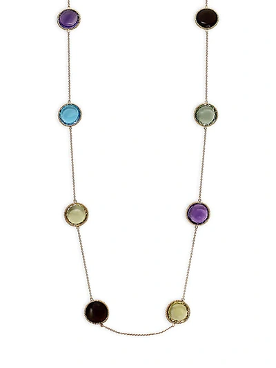 Shop Roberto Coin 18k Yellow Gold & Multi-stone Chain Necklace
