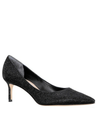Nina Womens Rhinestone Slip-on Kitten Heels In Noir Dreamland