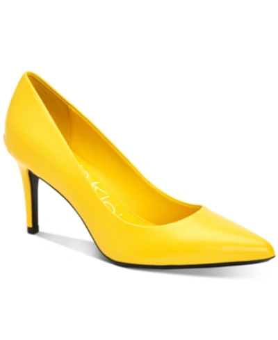 Shop Calvin Klein Gayle Pumps Women's Shoes In Scuba Yellow