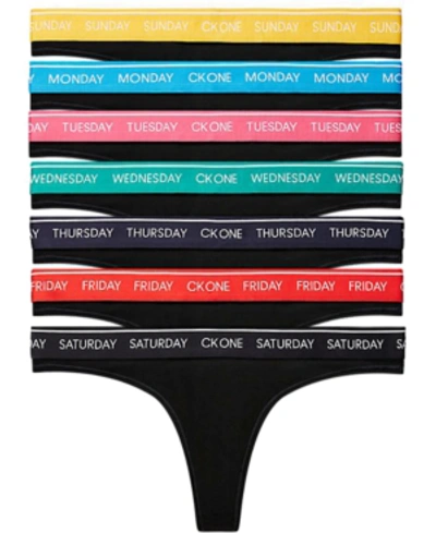 Calvin Klein Ck One Days Of The Week Thong Underwear Qf5937 In Black |  ModeSens