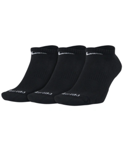 Shop Nike Men's Everyday Plus Cushion Training No-show Socks 3 Pairs In Black