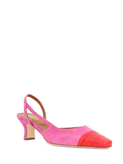 Shop Paris Texas Contrast-toe Cap Slingback Sandals In Fucsia/rosso