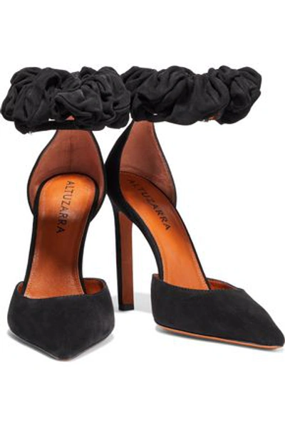 Shop Altuzarra George Gathered Suede Pumps In Black