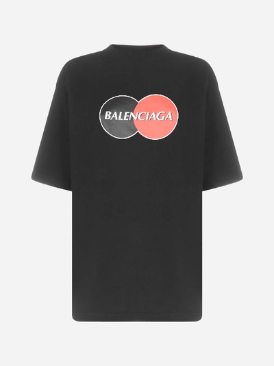 Shop Balenciaga Uniform Logo Oversized Cotton T-shirt