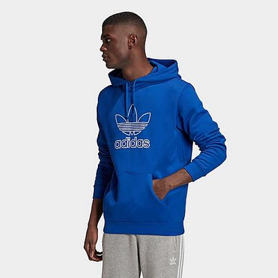 Shop Adidas Originals Adidas Men's Originals Outline Trefoil Hoodie In Blue