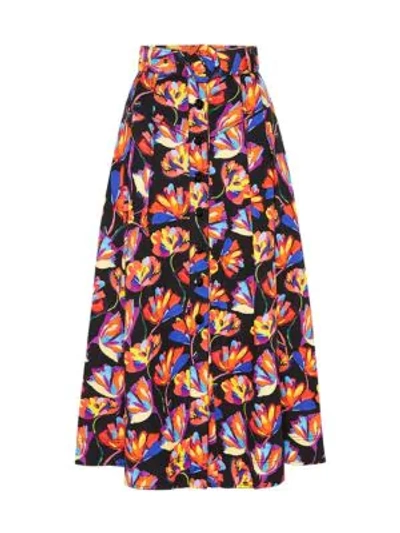 Shop Rebecca Vallance Cintia Linen-blend Skirt In Multi