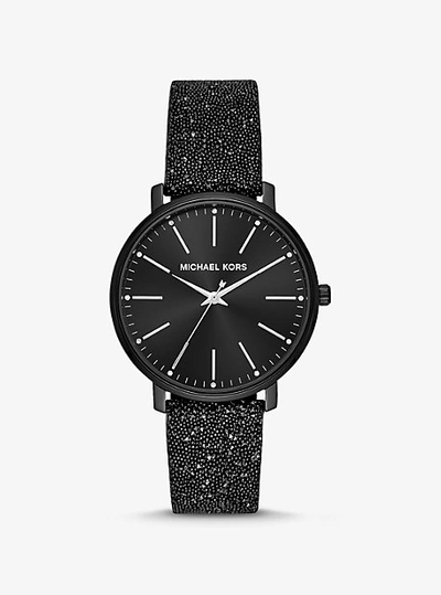 Shop Michael Kors Pyper Black-tone Swarovski® Crystal Embellished Watch