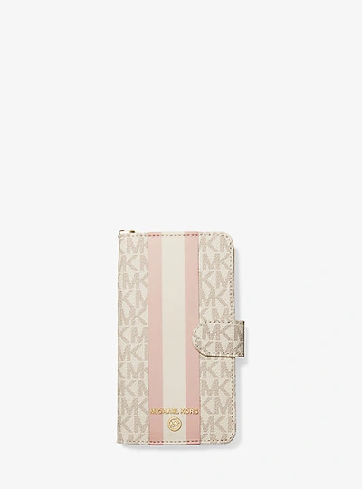 Michael Kors Logo Stripe Wristlet Case For Iphone 11 Pro In Pink | ModeSens