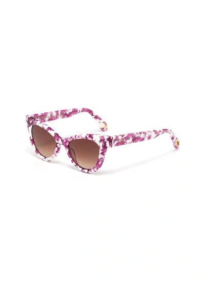 Shop Lele Sadoughi Uptown' Cat Eye Sunglasses In Multi-colour