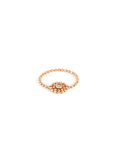 Shop Xiao Wang Elements' Diamond 14k Rose Gold Ring In Metallic