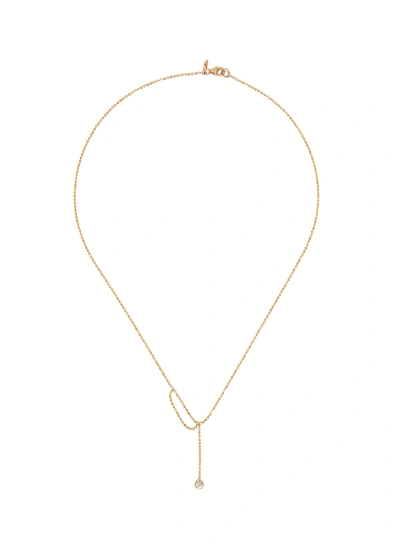 Shop Xiao Wang Elements' Diamond 14k Gold Bead Necklace In Metallic