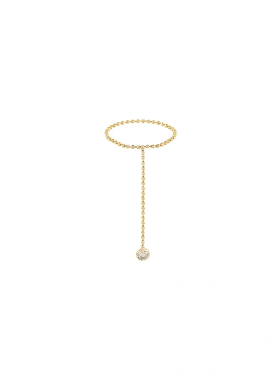 Shop Xiao Wang Elements' Diamond 14k Gold Bead Ring In Metallic
