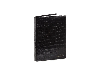 Shop Strathberry Refillable Leather Notebook In Black