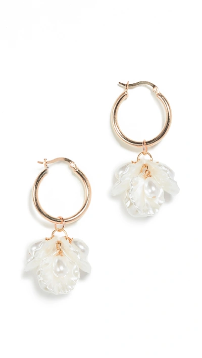 Shop Shashi Florasion Huggies In Gold/pearl