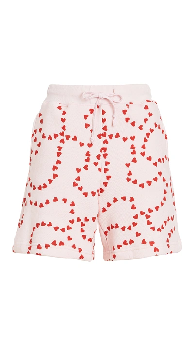 Shop Hvn Sweat Shorts In String Of Hearts