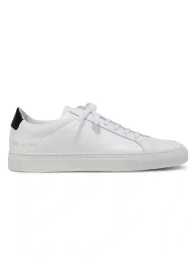 Shop Common Projects Retro Leather Low-top Sneakers In White Black