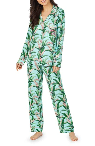 Shop Bedhead Pajamas Classic Stretch Organic Cotton Pajamas In Golden Girls Palm