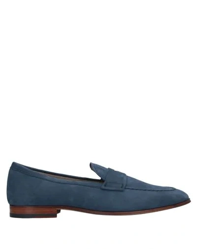 Shop Tod's Man Loafers Slate Blue Size 9 Leather