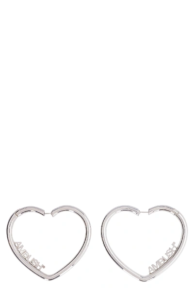 Shop Ambush Heart Hoop Earrings In Silver
