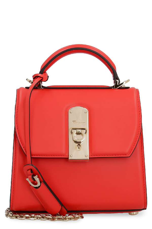 Salvatore Ferragamo Boxyz Leather Mini-bag In Red | ModeSens