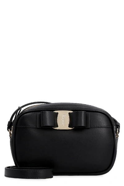 Shop Ferragamo Leather Camera Bag In Black