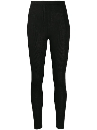 Shop Dolce & Gabbana Ribbed Leggings In Black