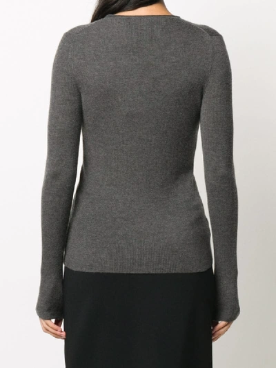 Shop Dolce & Gabbana Ribbed-knit Stretch Jumper In Grey