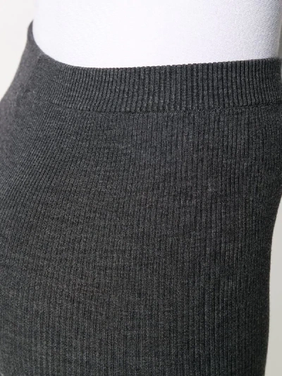 Shop Dolce & Gabbana Ribbed Knit Leggings In Grey