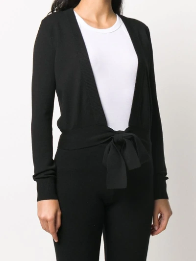Shop Dolce & Gabbana Tied-waist Open Cardigan In Black