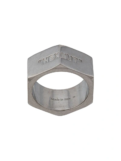 Shop Off-white Hexnut Ring In Metallic