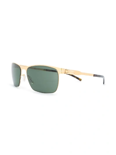 Shop Ic! Berlin Julius Rectangle Frame Sunglasses In Gold