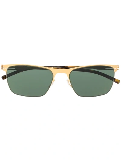 Shop Ic! Berlin Julius Rectangle Frame Sunglasses In Gold