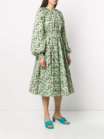 Shop N°21 Flora Print Bishop Sleeve Dress In Multicolour