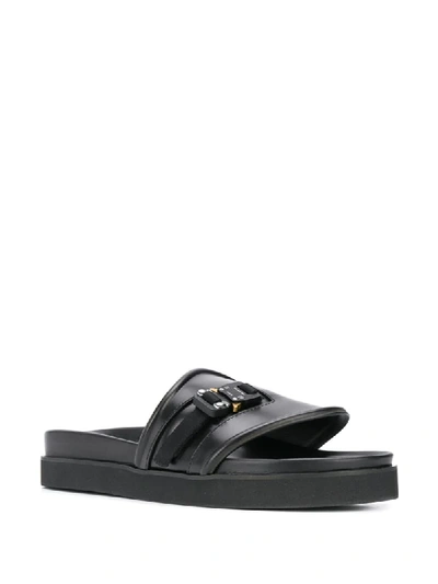 Shop Alyx Molded Leather Slides In Black