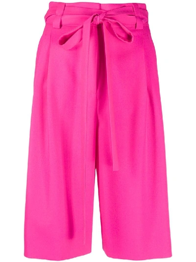 Shop Valentino Bow Tie-waist Bermuda Shorts In Pink