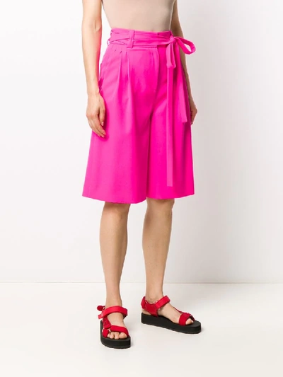 Shop Valentino Bow Tie-waist Bermuda Shorts In Pink