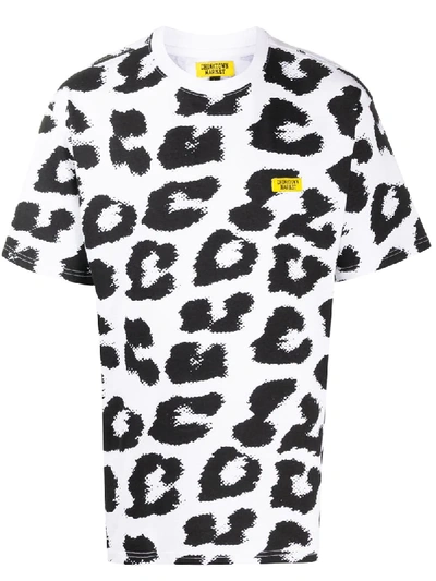 Shop Chinatown Market Logo-patch Leopard Print T-shirt In White