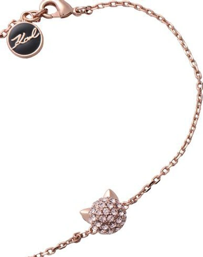 Shop Karl Lagerfeld Mini Crystal Choupette Woman Bracelet Copper Size - Brass, Swarovski Crystal In Orange