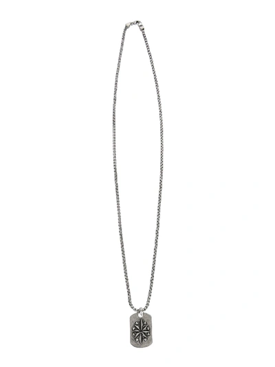 Shop Northskull Tag Compass Necklace In Silver
