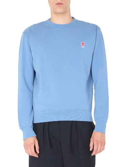 Shop Ami Alexandre Mattiussi Round Neck Sweatshirt In Blue
