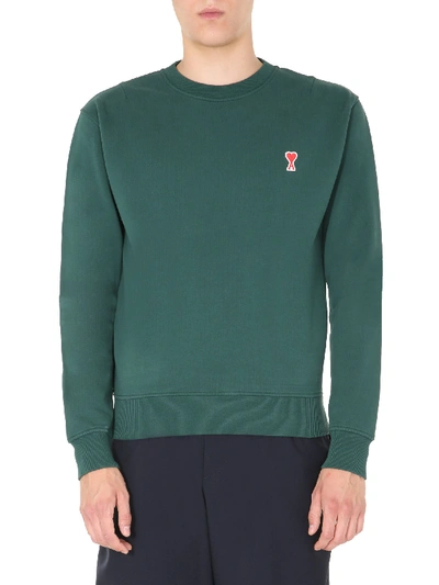 Shop Ami Alexandre Mattiussi Round Neck Sweatshirt In Green