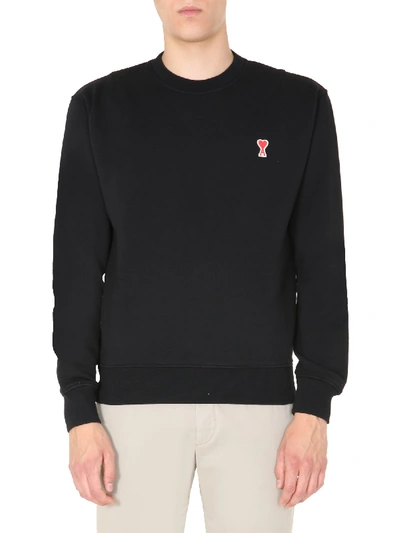Shop Ami Alexandre Mattiussi Round Neck Sweatshirt In Black
