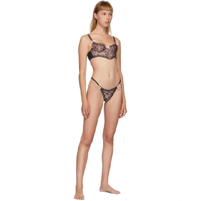 Shop Agent Provocateur Black And Pink Gracelyn Thong In Black/pink