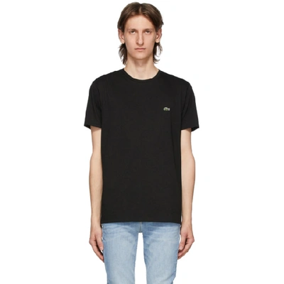 Shop Lacoste Black Pima Cotton T-shirt In 031 Black