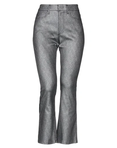 Shop Dondup Woman Pants Silver Size 28 Cotton, Polyamide, Polyester, Elastane